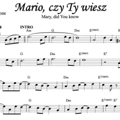 Nuty "Mario, czy Ty wiesz?" PDF: Pianino, gitara, wideo i tekst