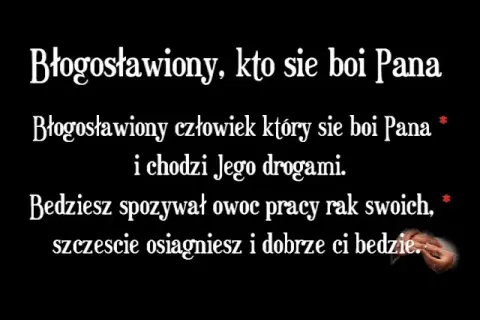 Nuty Psalm Błogosławiony kto się boi Pana: PDF, Akordy, Ślub