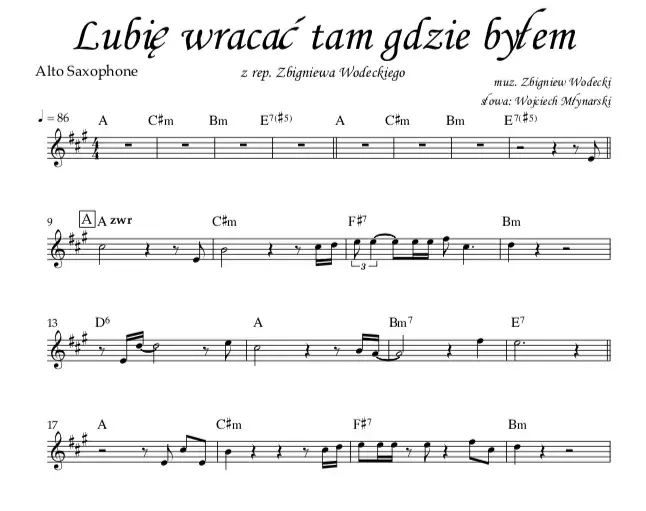 Nuty "Lubię wracać tam, gdzie byłem": Legalnie, PDF i jak grać?