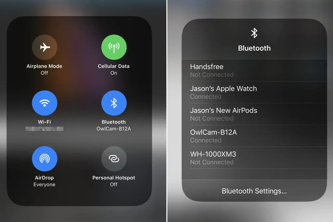Ustawienia Bluetooth iPhone